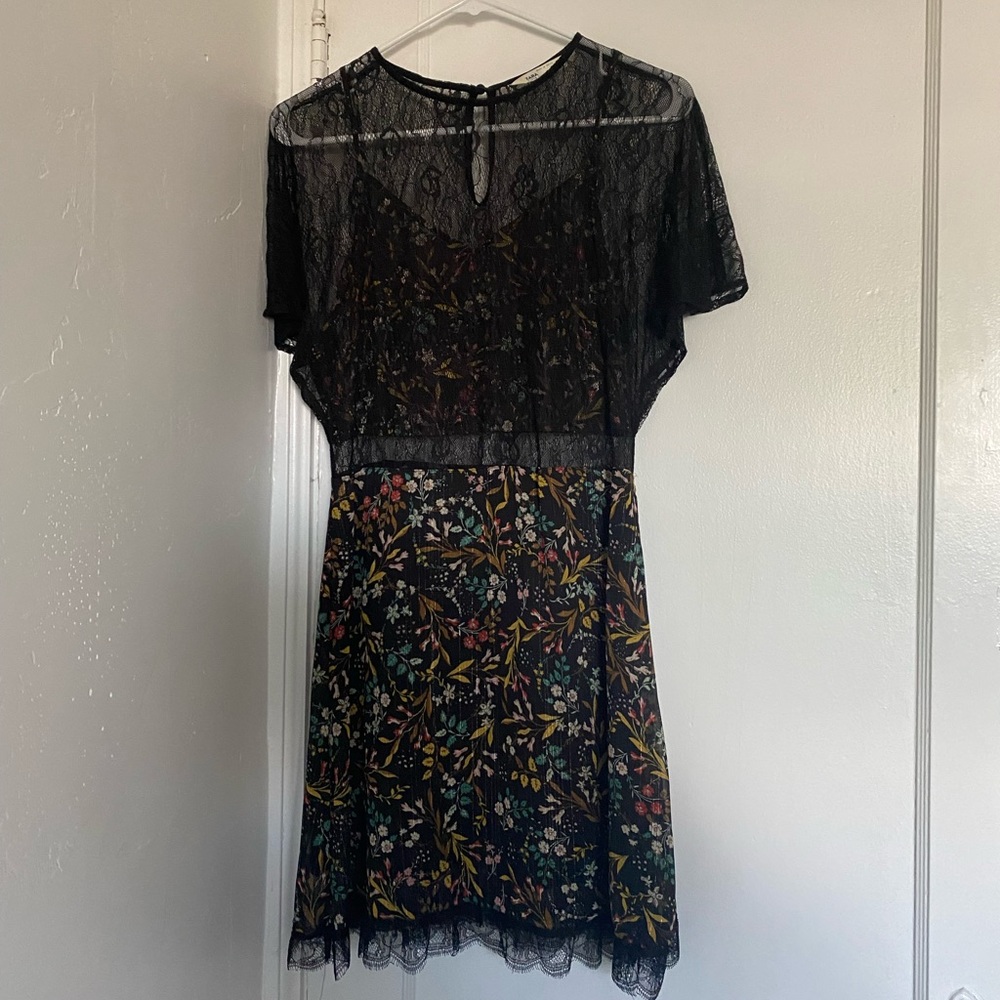 Zara Black Lace and Floral Dress